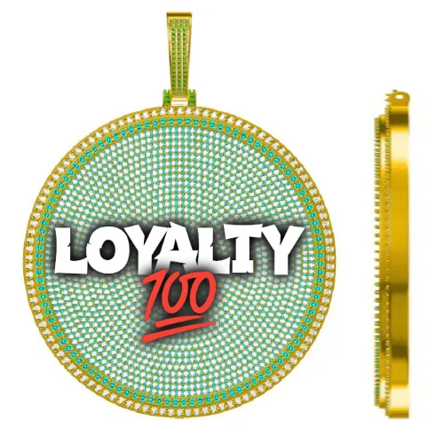 CUSTOM LETTER NECKLACE 3D BIG DISC sold by The GUU Shop