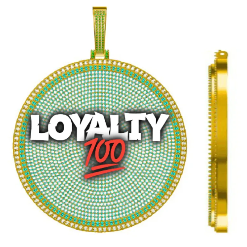 CUSTOM LETTER NECKLACE 3D BIG DISC sold by The GUU Shop