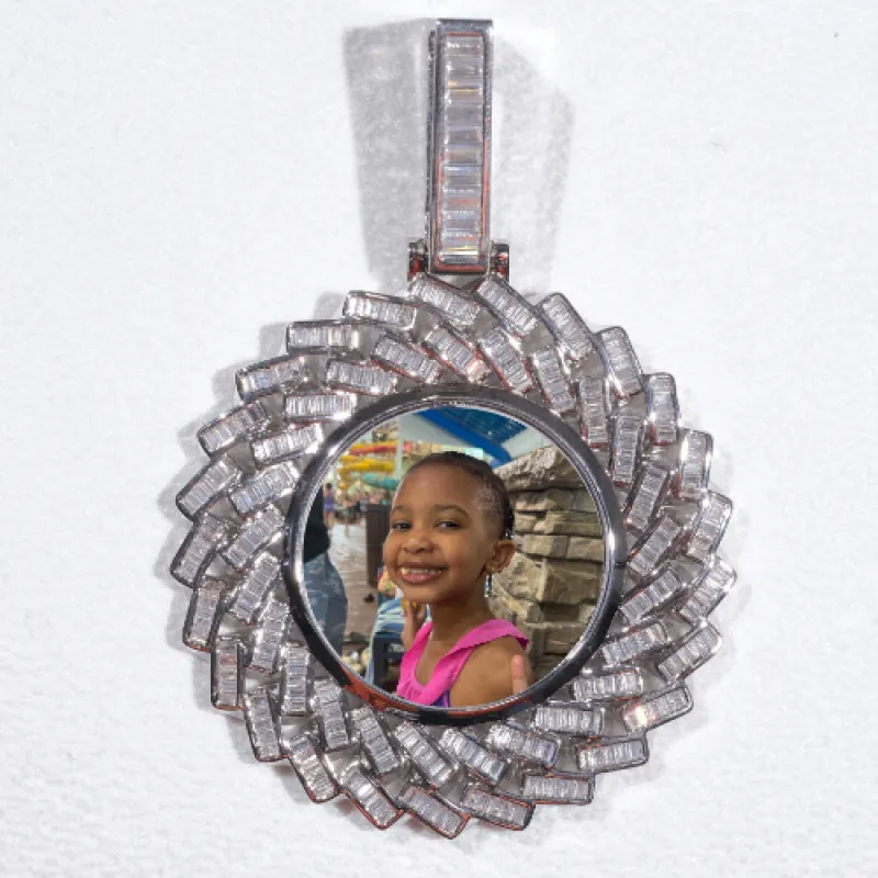 Large 3D Baguette Custom Picture Pendant sold by The GUU Shop