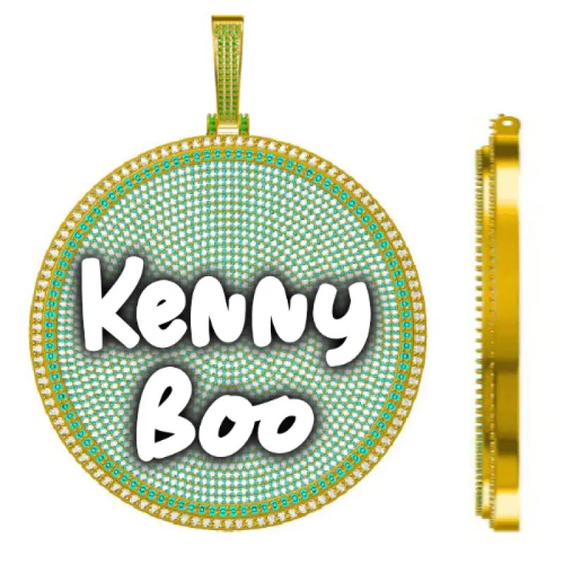 CUSTOM LETTER NECKLACE 3D BIG DISC sold by The GUU Shop