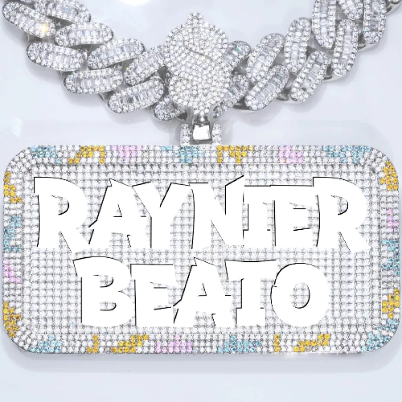 CUSTOM LETTER NECKLACE 3D COLORFUL SQUARE sold by The GUU Shop