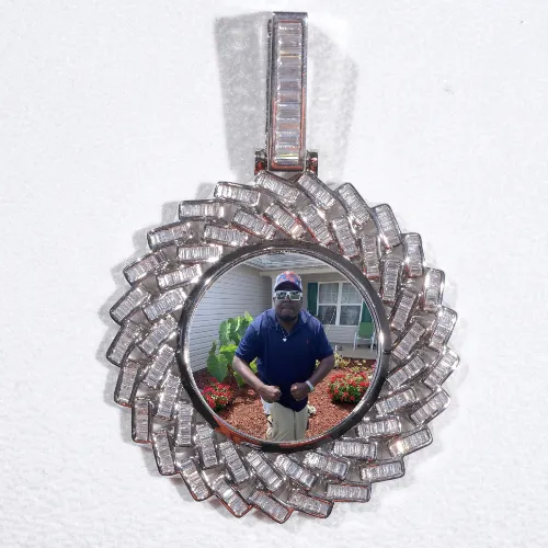 Large 3D Baguette Custom Picture Pendant sold by The GUU Shop