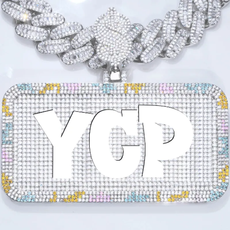 CUSTOM LETTER NECKLACE 3D COLORFUL SQUARE made by The GUU Shop