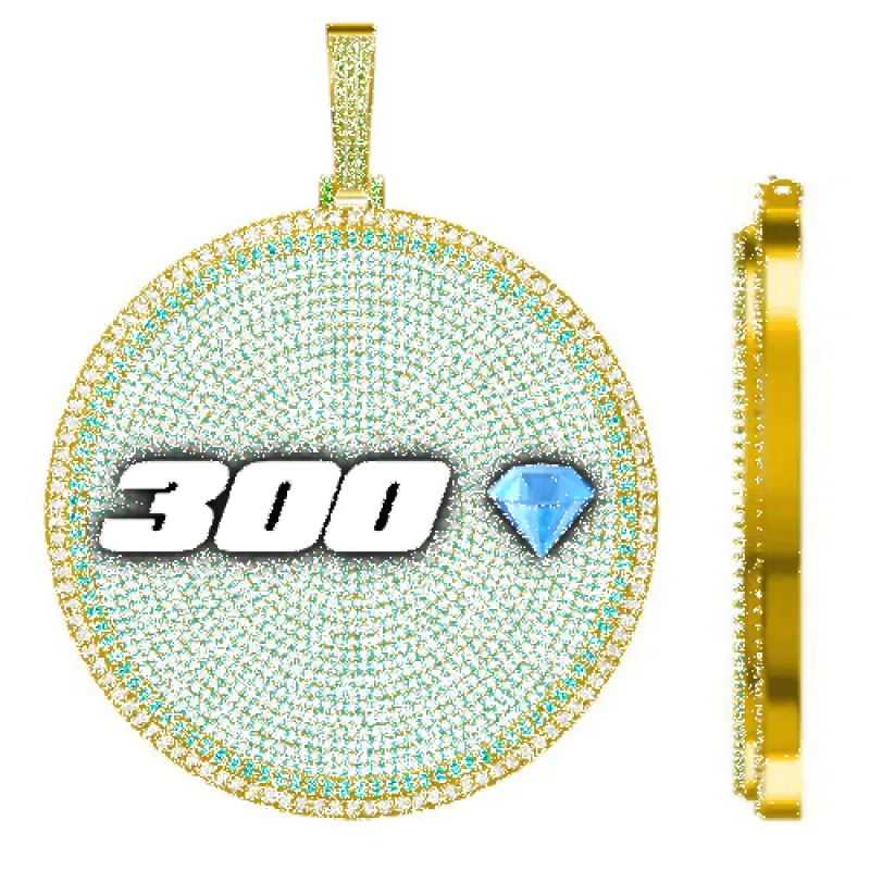 CUSTOM LETTER NECKLACE 3D BIG DISC sold by The GUU Shop