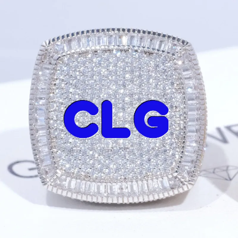 CUSTOM LETTER 3D ICED RING sold by The GUU Shop