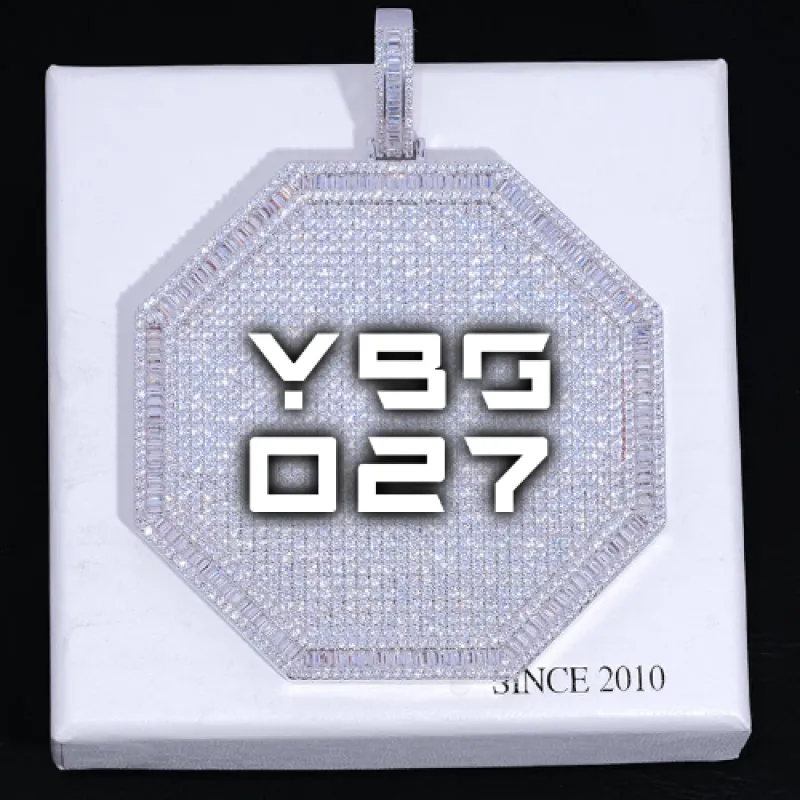 CUSTOM LETTER NECKLACE 3D BIG OCTAGON sold by The GUU Shop