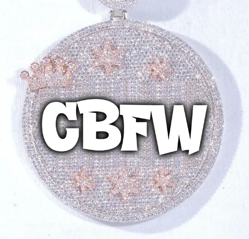 CUSTOM LETTER NECKLACE 3D BIG CROWN DISC sold by The GUU Shop