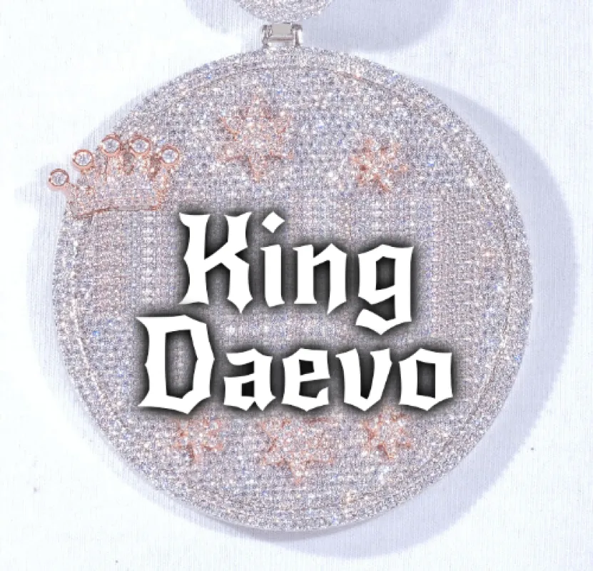 CUSTOM LETTER NECKLACE 3D BIG CROWN DISC made by The GUU Shop