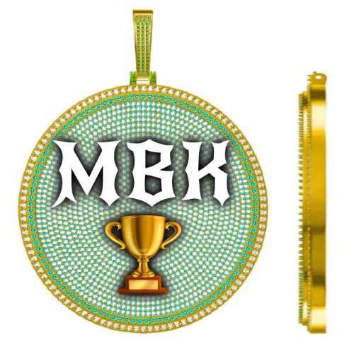 CUSTOM LETTER NECKLACE 3D BIG DISC sold by The GUU Shop