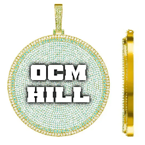 CUSTOM LETTER NECKLACE 3D BIG DISC sold by The GUU Shop