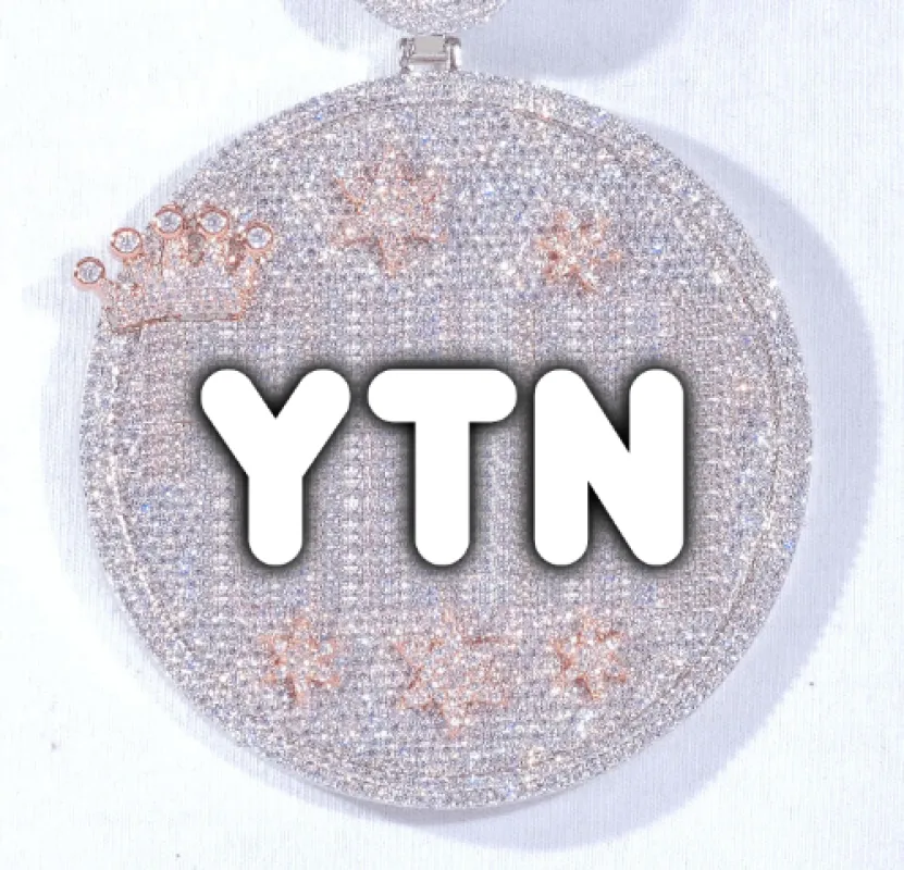 CUSTOM LETTER NECKLACE 3D BIG CROWN DISC made by The GUU Shop