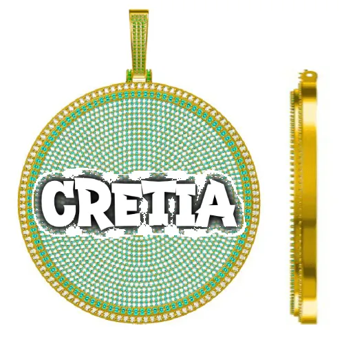 CUSTOM LETTER NECKLACE 3D BIG DISC sold by The GUU Shop