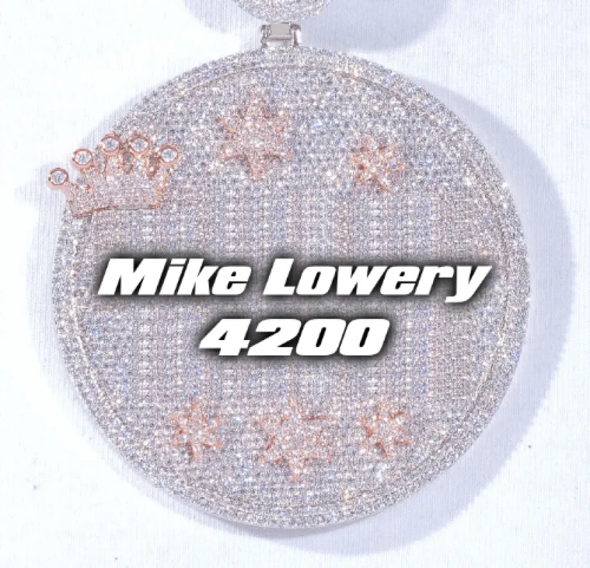 CUSTOM LETTER NECKLACE 3D BIG CROWN DISC sold by The GUU Shop