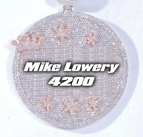 CUSTOM LETTER NECKLACE 3D BIG CROWN DISC sold by The GUU Shop