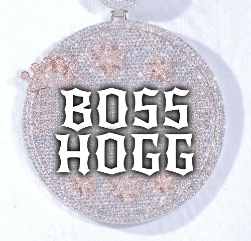 CUSTOM LETTER NECKLACE 3D BIG CROWN DISC sold by The GUU Shop