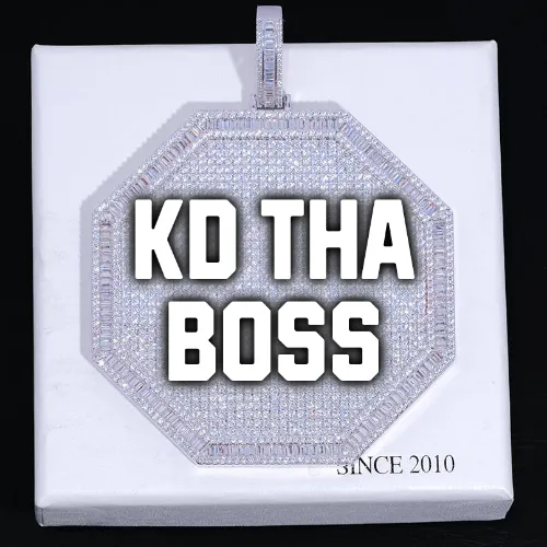 CUSTOM LETTER NECKLACE 3D BIG OCTAGON sold by The GUU Shop