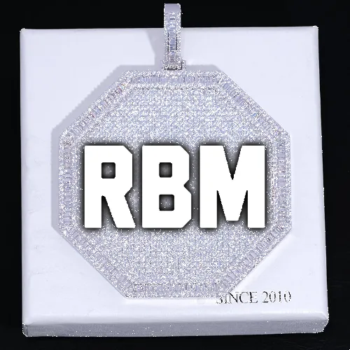 CUSTOM LETTER NECKLACE 3D BIG OCTAGON sold by The GUU Shop