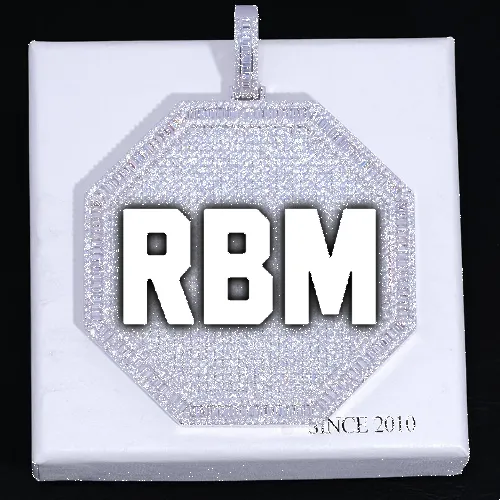 CUSTOM LETTER NECKLACE 3D BIG OCTAGON sold by The GUU Shop