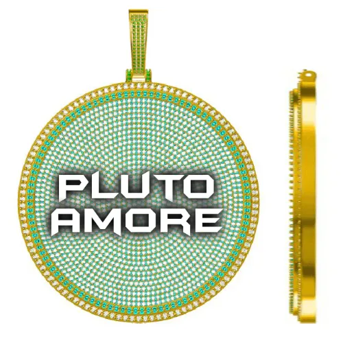 CUSTOM LETTER NECKLACE 3D BIG DISC sold by The GUU Shop