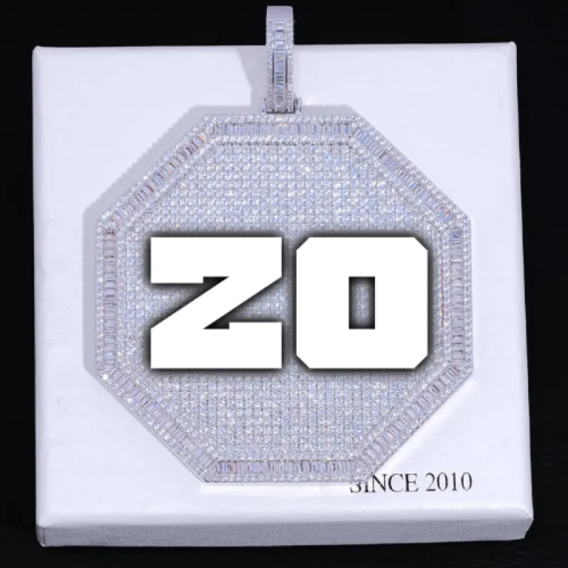 CUSTOM LETTER NECKLACE 3D BIG OCTAGON sold by The GUU Shop