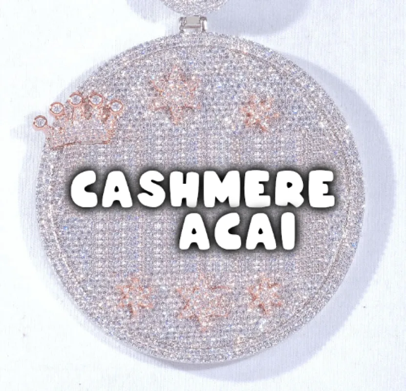 CUSTOM LETTER NECKLACE 3D BIG CROWN DISC sold by The GUU Shop