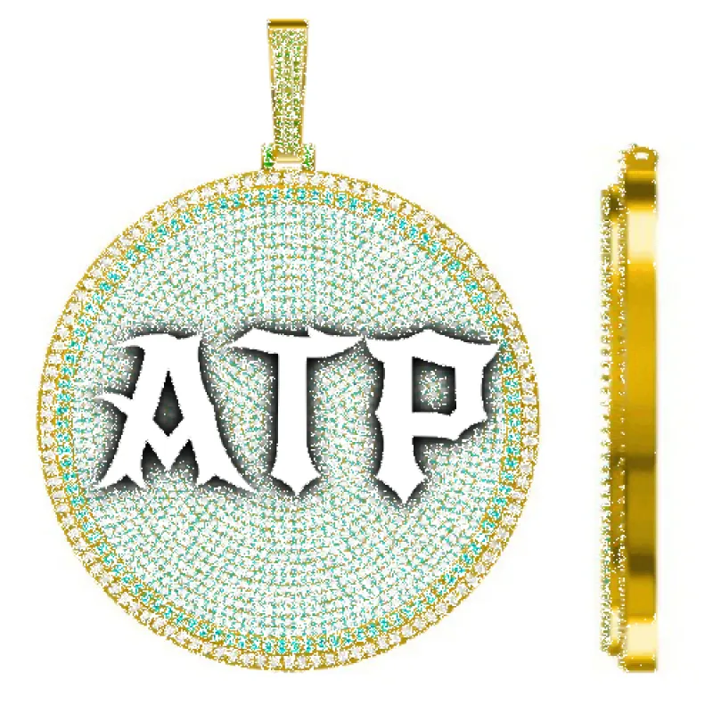 CUSTOM LETTER NECKLACE 3D BIG DISC made by The GUU Shop