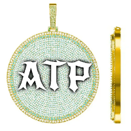 CUSTOM LETTER NECKLACE 3D BIG DISC sold by The GUU Shop