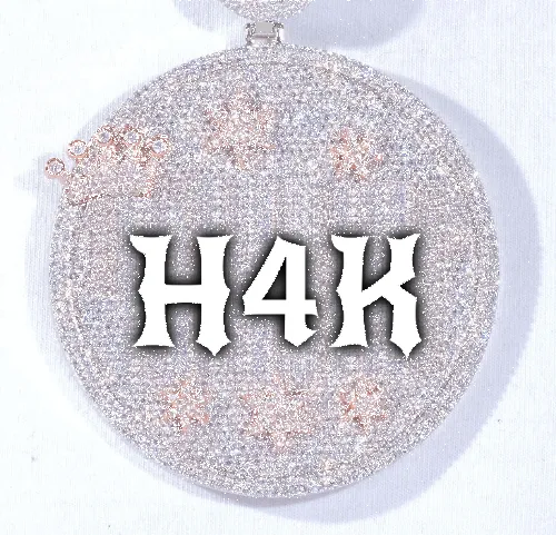 CUSTOM LETTER NECKLACE 3D BIG CROWN DISC sold by The GUU Shop