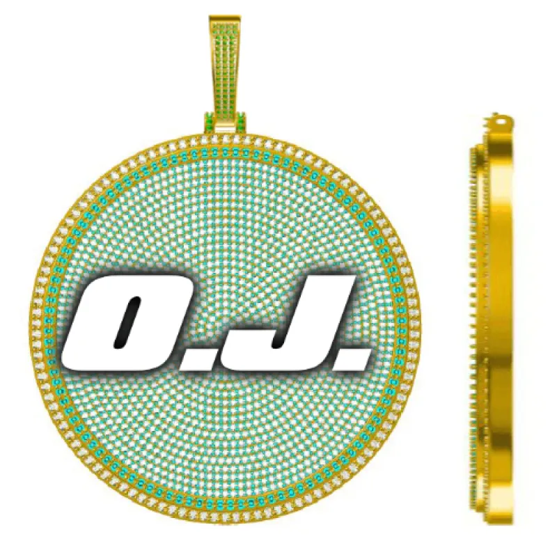 CUSTOM LETTER NECKLACE 3D BIG DISC sold by The GUU Shop