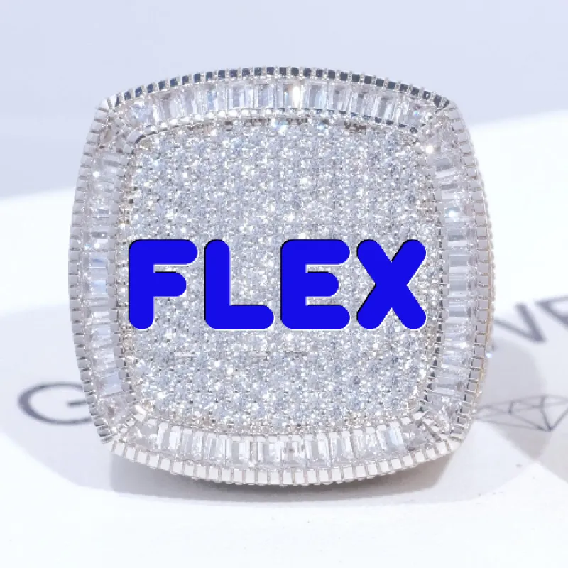 CUSTOM LETTER 3D ICED RING sold by The GUU Shop