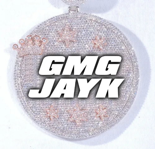 CUSTOM LETTER NECKLACE 3D BIG CROWN DISC sold by The GUU Shop