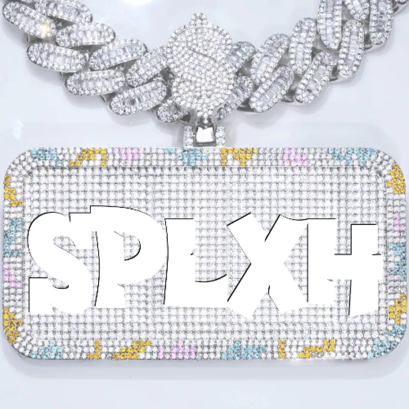 CUSTOM LETTER NECKLACE 3D COLORFUL SQUARE sold by The GUU Shop