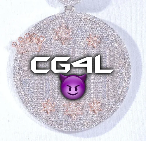 CUSTOM LETTER NECKLACE 3D BIG CROWN DISC sold by The GUU Shop