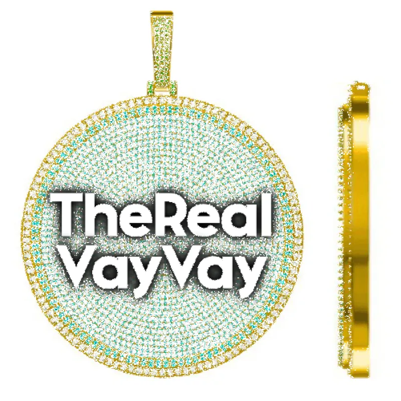 CUSTOM LETTER NECKLACE 3D BIG DISC sold by The GUU Shop