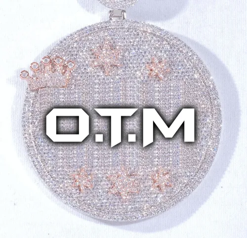 CUSTOM LETTER NECKLACE 3D BIG CROWN DISC sold by The GUU Shop