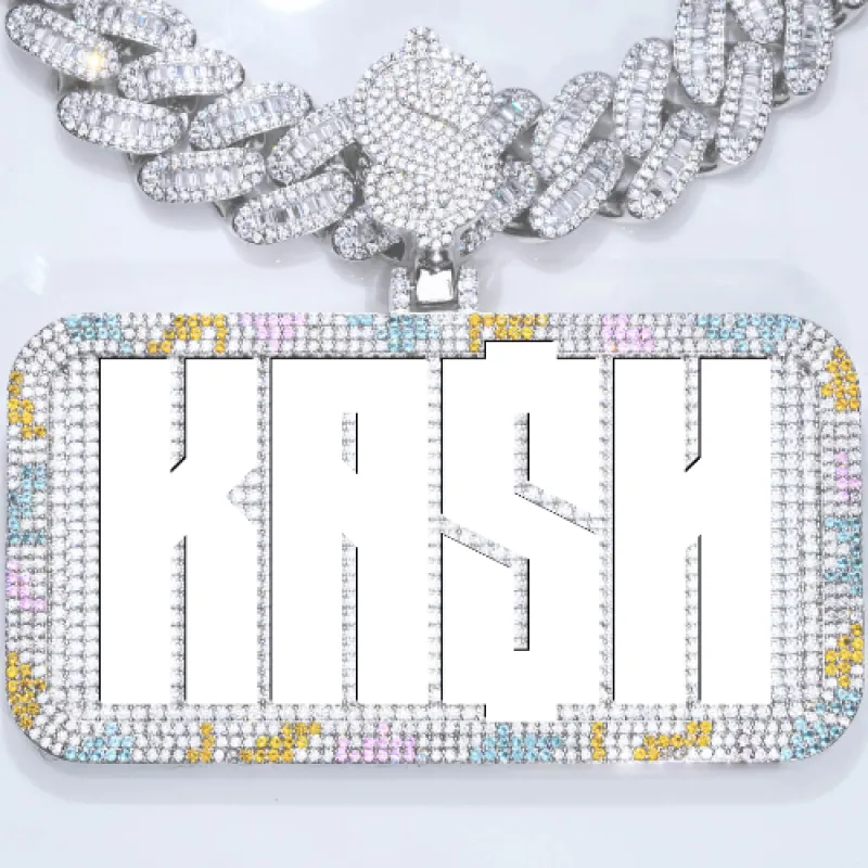 CUSTOM LETTER NECKLACE 3D COLORFUL SQUARE sold by The GUU Shop