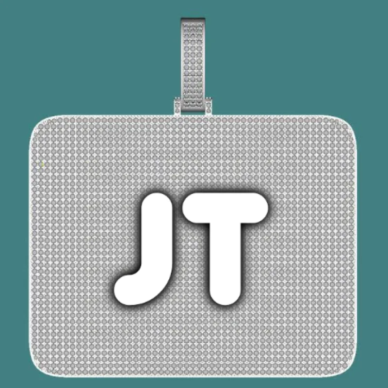 CUSTOM LETTER NECKLACE 3D BIG SQUARE sold by The GUU Shop