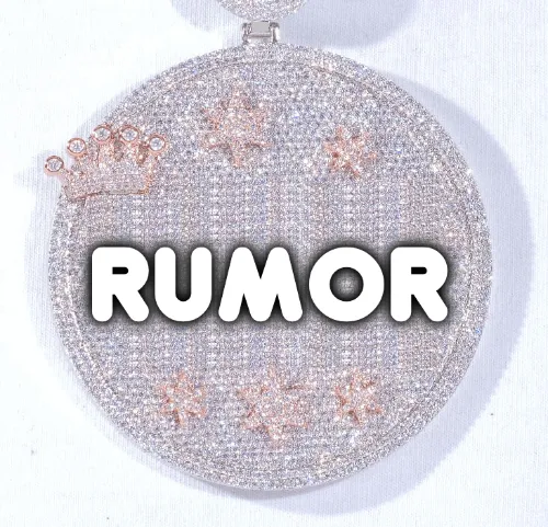 CUSTOM LETTER NECKLACE 3D BIG CROWN DISC sold by The GUU Shop