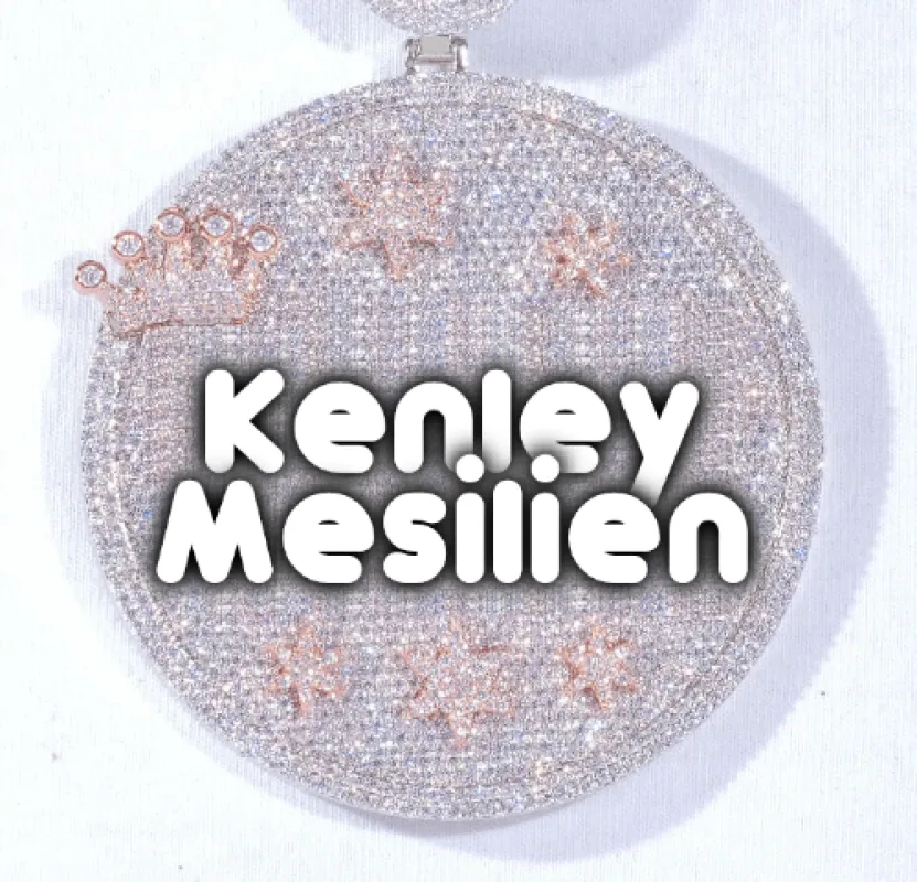 CUSTOM LETTER NECKLACE 3D BIG CROWN DISC sold by The GUU Shop