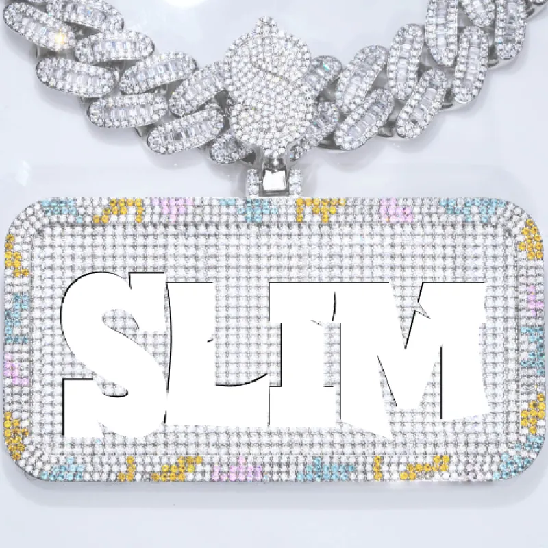 CUSTOM LETTER NECKLACE 3D COLORFUL SQUARE sold by The GUU Shop