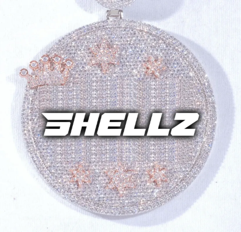 CUSTOM LETTER NECKLACE 3D BIG CROWN DISC made by The GUU Shop