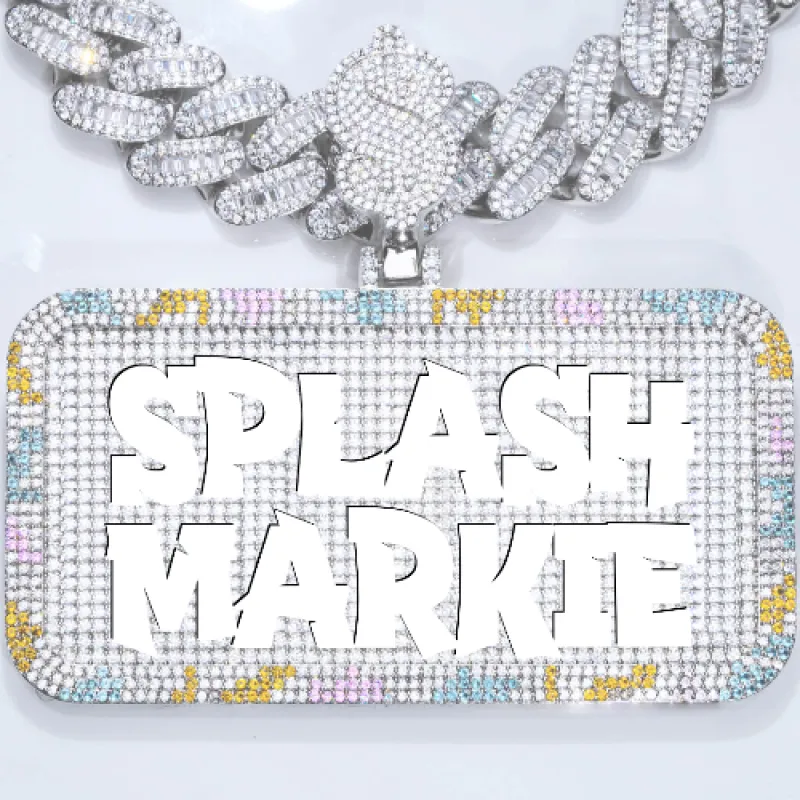 CUSTOM LETTER NECKLACE 3D COLORFUL SQUARE sold by The GUU Shop