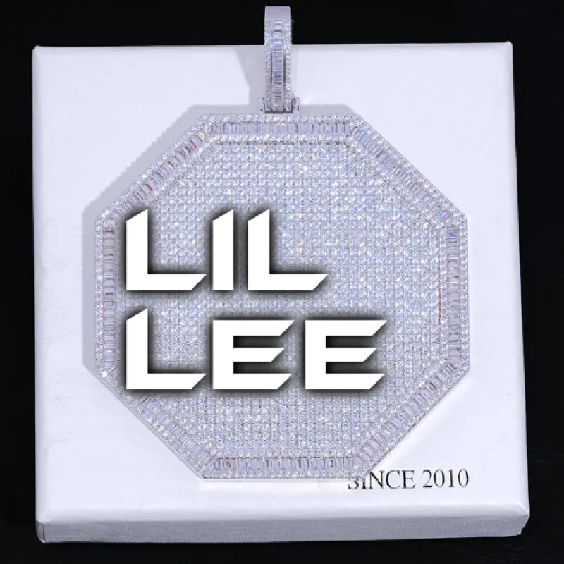 CUSTOM LETTER NECKLACE 3D BIG OCTAGON sold by The GUU Shop