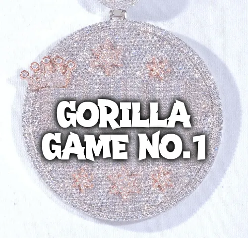 CUSTOM LETTER NECKLACE 3D BIG CROWN DISC sold by The GUU Shop