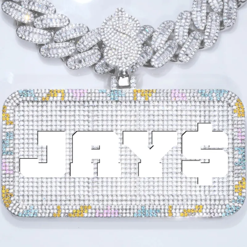 CUSTOM LETTER NECKLACE 3D COLORFUL SQUARE sold by The GUU Shop