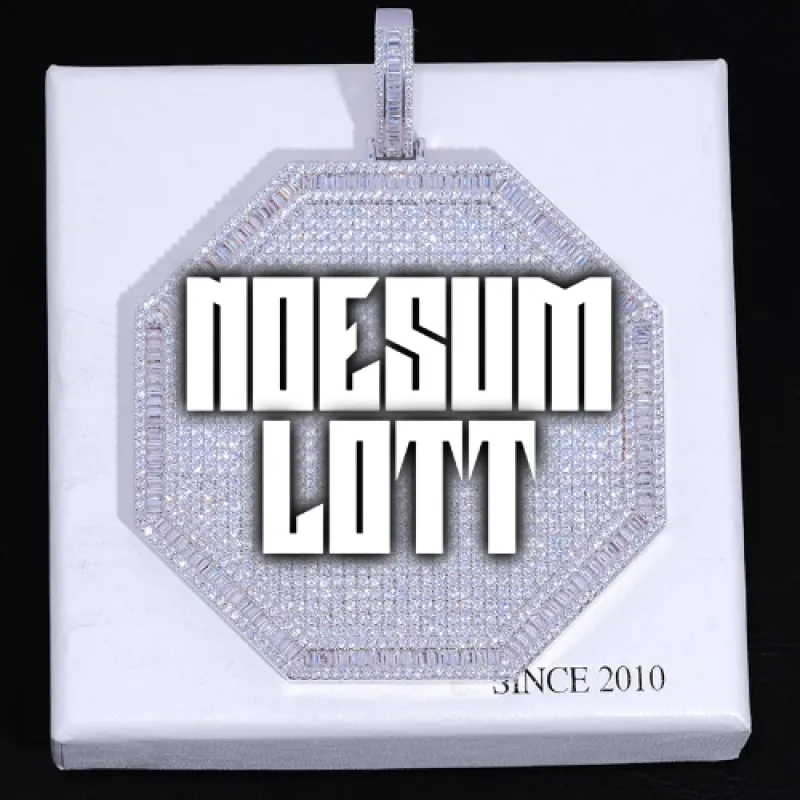 CUSTOM LETTER NECKLACE 3D BIG OCTAGON sold by The GUU Shop