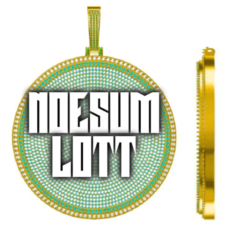 CUSTOM LETTER NECKLACE 3D BIG DISC sold by The GUU Shop