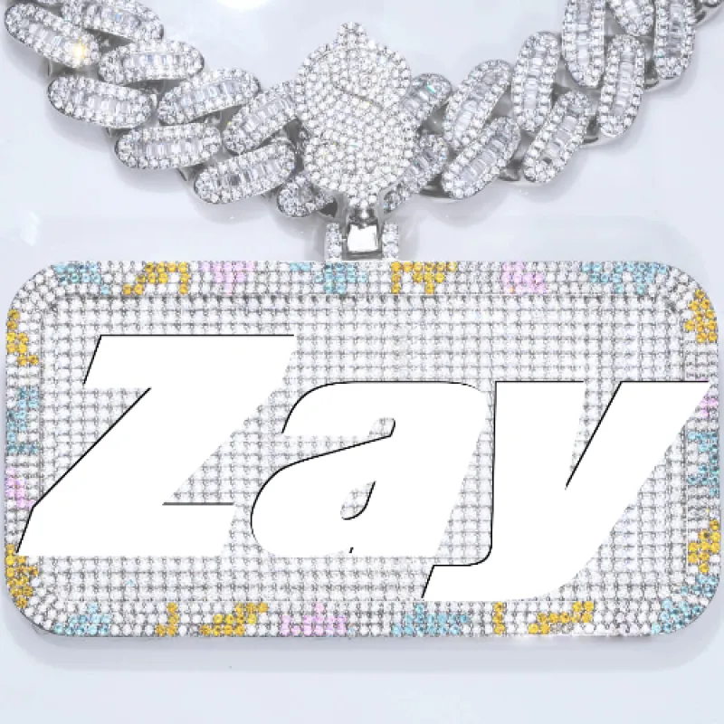 CUSTOM LETTER NECKLACE 3D COLORFUL SQUARE sold by The GUU Shop