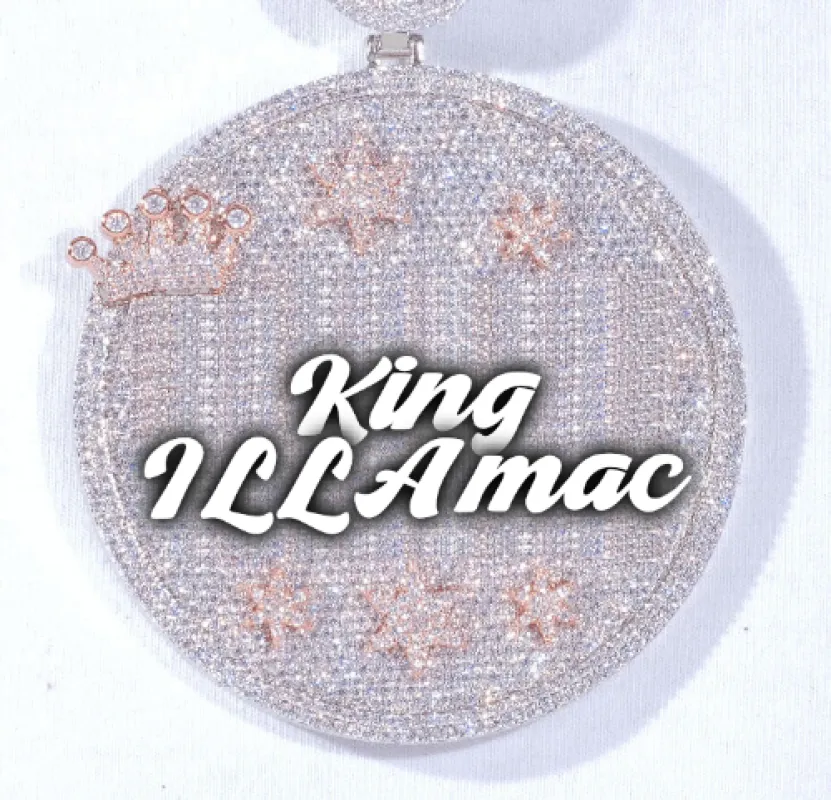 CUSTOM LETTER NECKLACE 3D BIG CROWN DISC sold by The GUU Shop