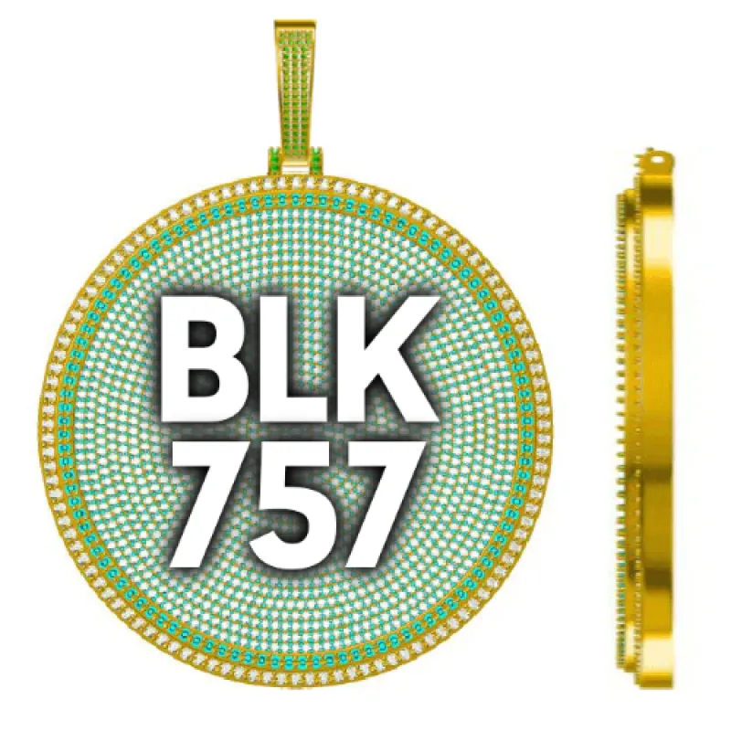 CUSTOM LETTER NECKLACE 3D BIG DISC sold by The GUU Shop